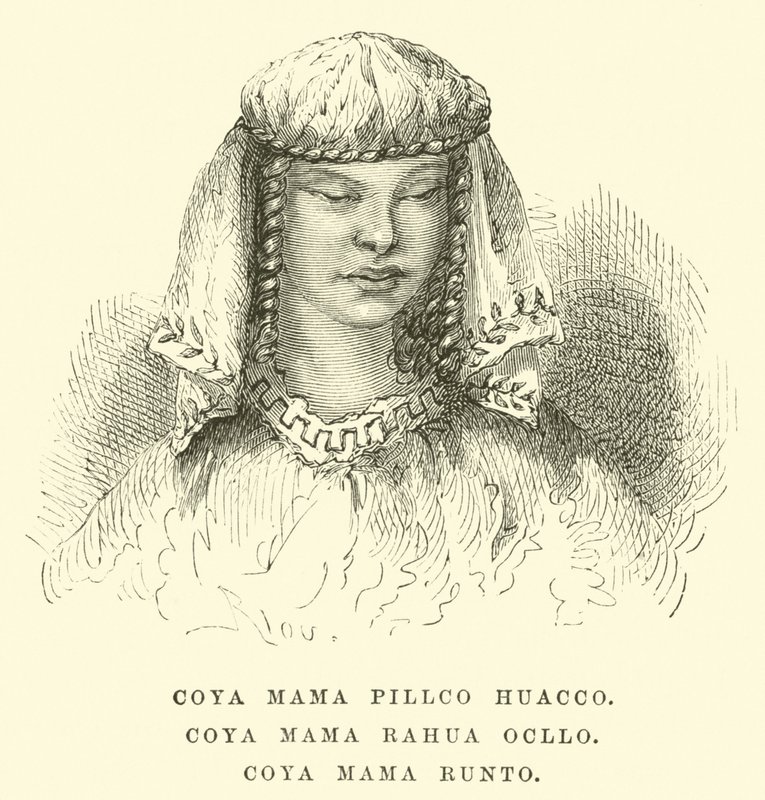 Coya Mama Pillco Huacco, Coya Mama Rahua Ocllo, Coya Mama Runto af Edouard Riou