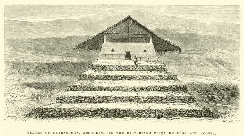 Huiracochas tempel, ifølge historikerne Cieca de Leon og Acosta af Edouard Riou
