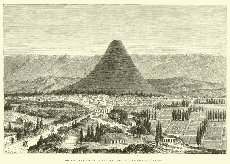 Byen og dalen Arequipa, fra Yanahuaras højder af Edouard Riou