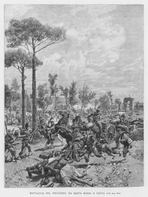 Slaget ved Volturno (gravering) af Edouardo Matania