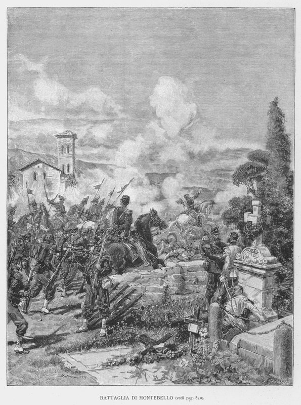 Slaget ved Montebello (gravering) af Edouardo Matania