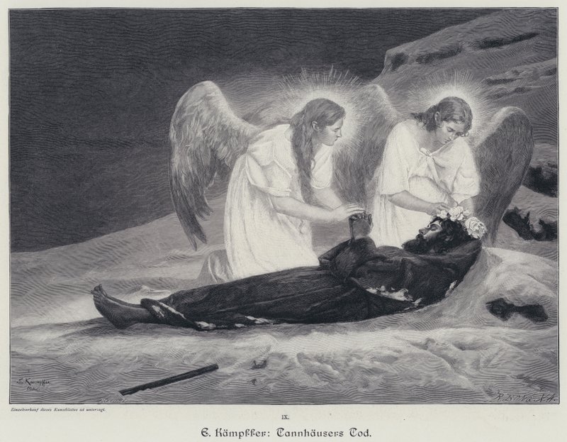 Tannhausers død (gravering) af Eduard Kaempffer