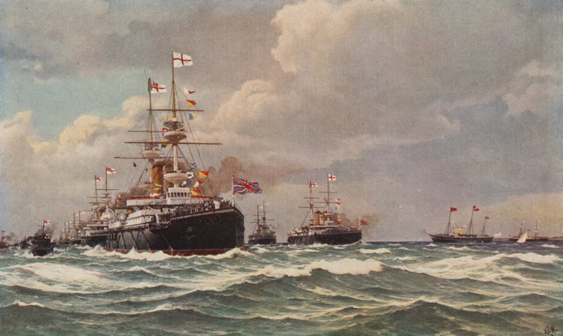 Kroningsgennemgang af King Edward VII, Spithead, 1902 af Eduardo de Martino