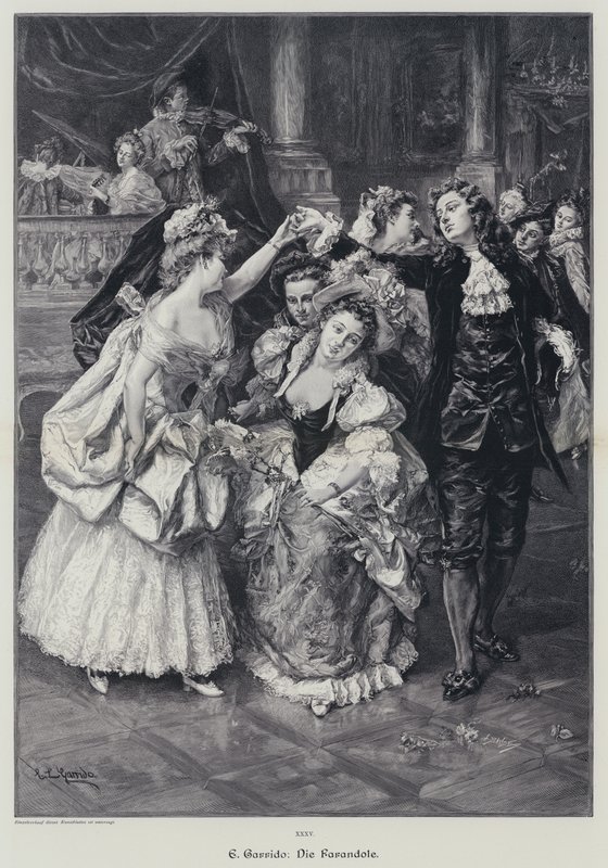 Farandole af balletten af Operaen i Marseille (gravering) af Eduardo Leon Garrido