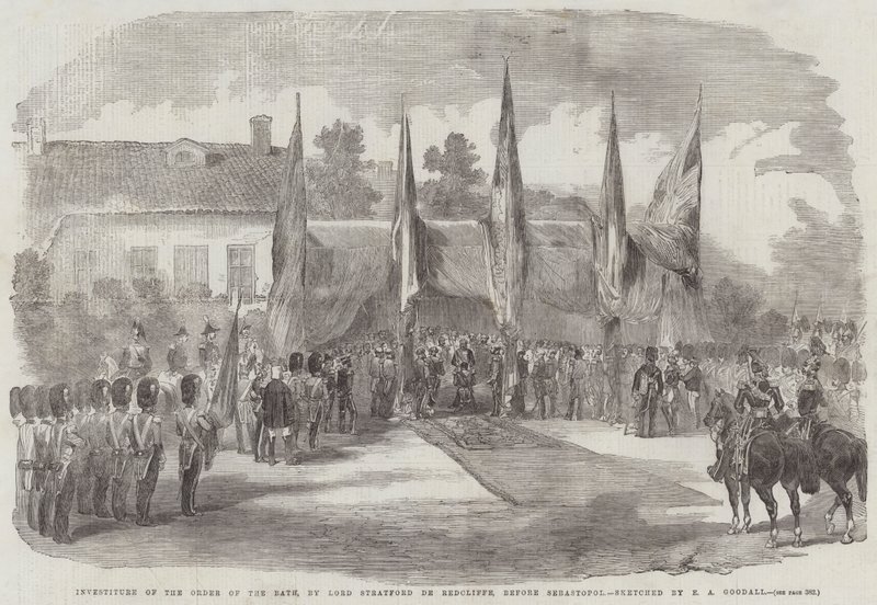 Investiture of the Order of the Bath, af Lord Stratford de Redcliffe, før Sebastopol af Edward Angelo Goodall