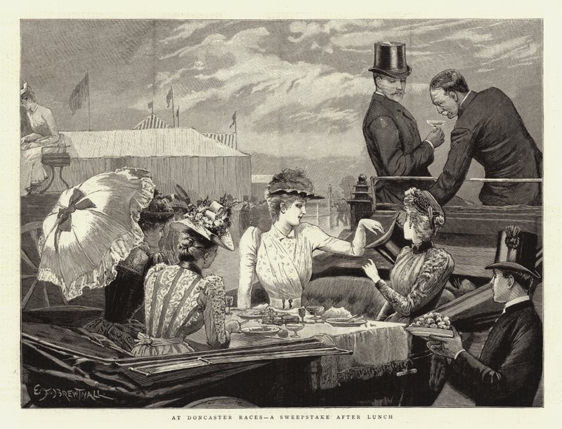 Ved Doncaster Races, en konkurrence efter frokost af Edward Frederick Brewtnall