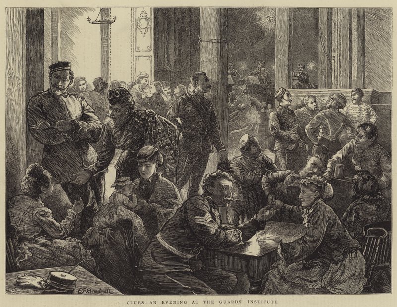 Klubber, en Aften på Vagtinstituttet af Edward Frederick Brewtnall