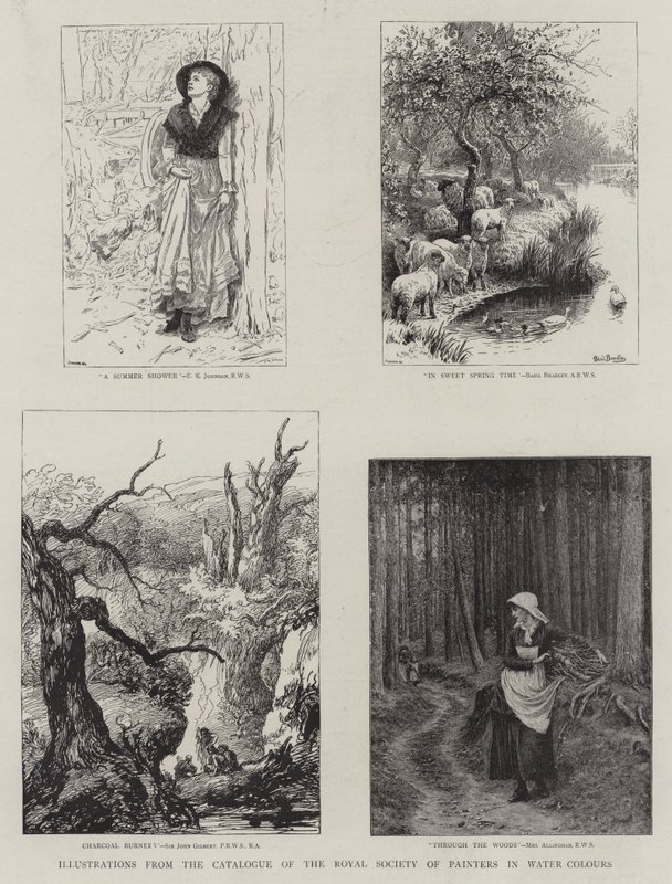 Illustrationer fra kataloget fra Royal Institute of Painters in Water Colours af Edward Killingworth Johnson