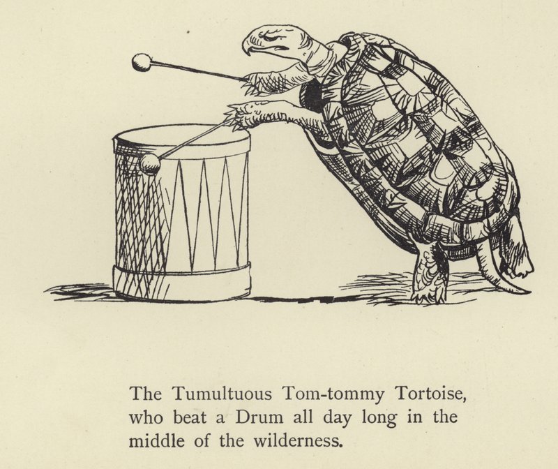 Den tumultariske Tom-tommy-skildpadde af Edward Lear