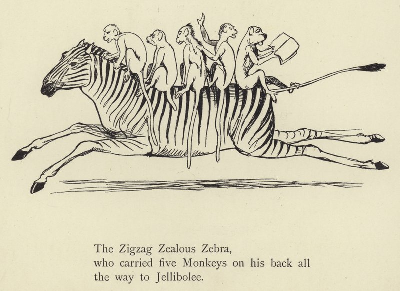Den Zigzag Nidkær Zebra af Edward Lear