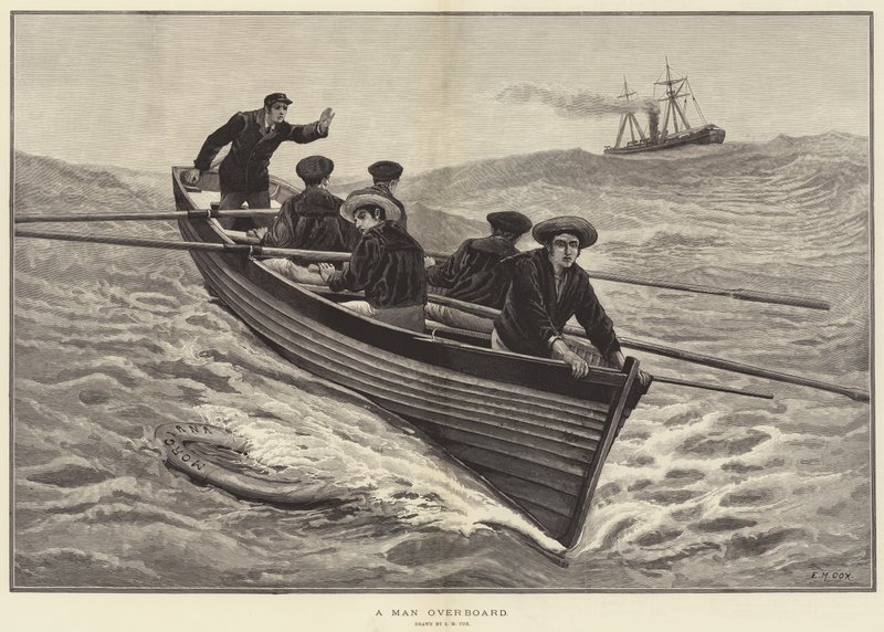 En mand over bord af Edward Morant Cox