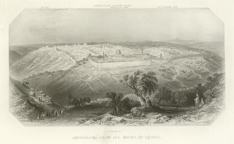 Jerusalem fra Oliebjerget af Edward Paxman Brandard