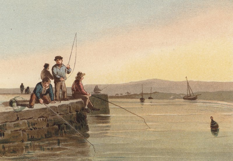 Glat vand, drengefiskeri af Edward after Duncan