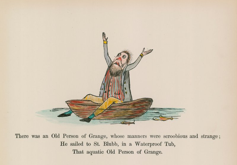 Der var en gammel person fra Grange, hvis opførsel var skør og mærkelig (farvelagt stik) af Edward (after) Lear