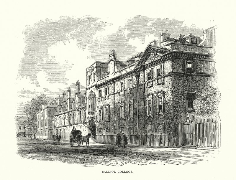 Balliol College (gravering) af Edward (after) Whymper