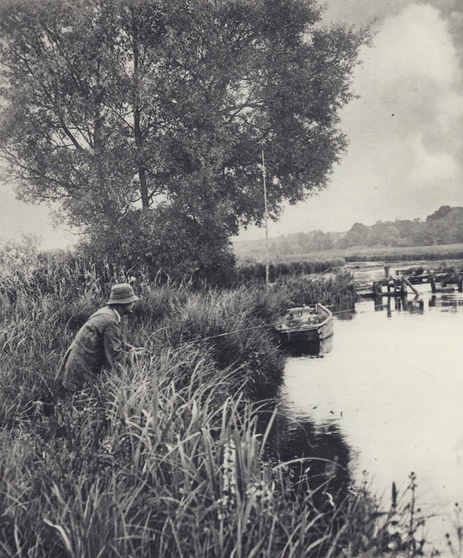 Ved Eel-pot Bridge ved Leckford (s/h-foto) af Edward Alfred Barton
