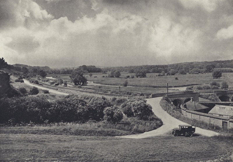 Test Valley fra Chilbolton Down (s/h-foto) af Edward Alfred Barton