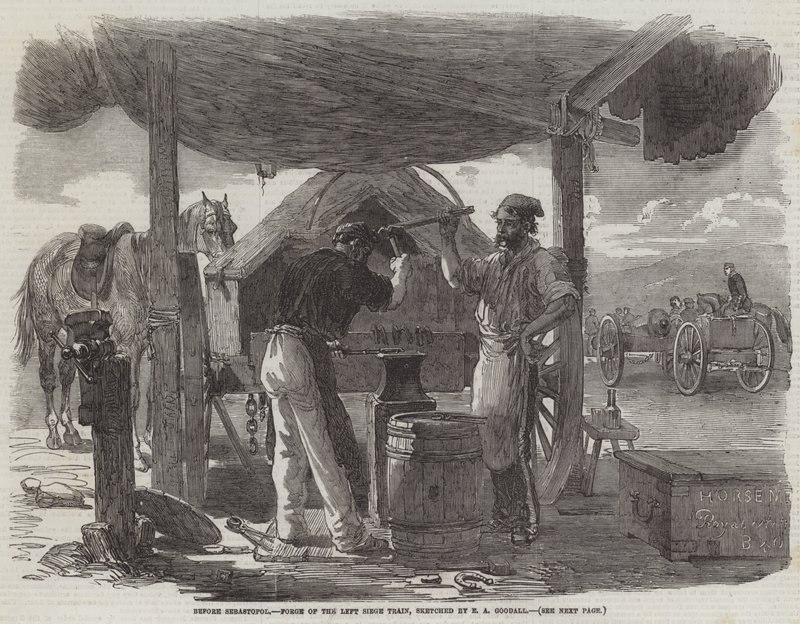 Før Sebastopol, Forge of the Left Siege Train af Edward Angelo Goodall