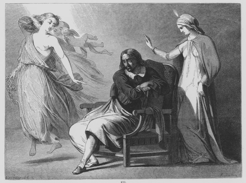John Milton, Den eftertænksomme (gravering) af Edward Armitage