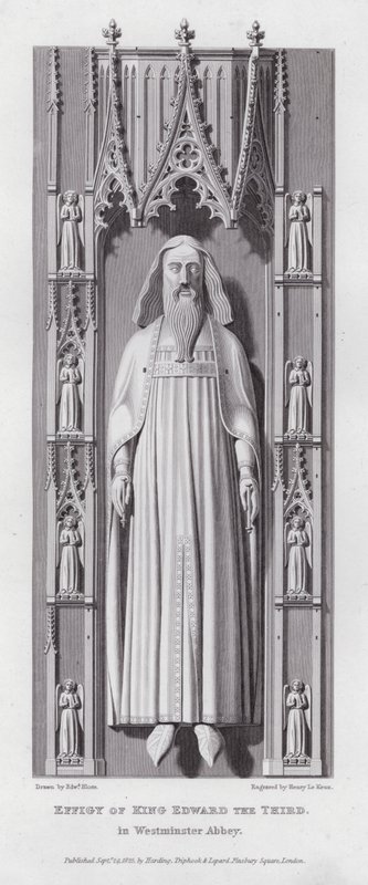 Billede af kong Edward den Tredje, i Westminster Abbey (gravering) af Edward Blore