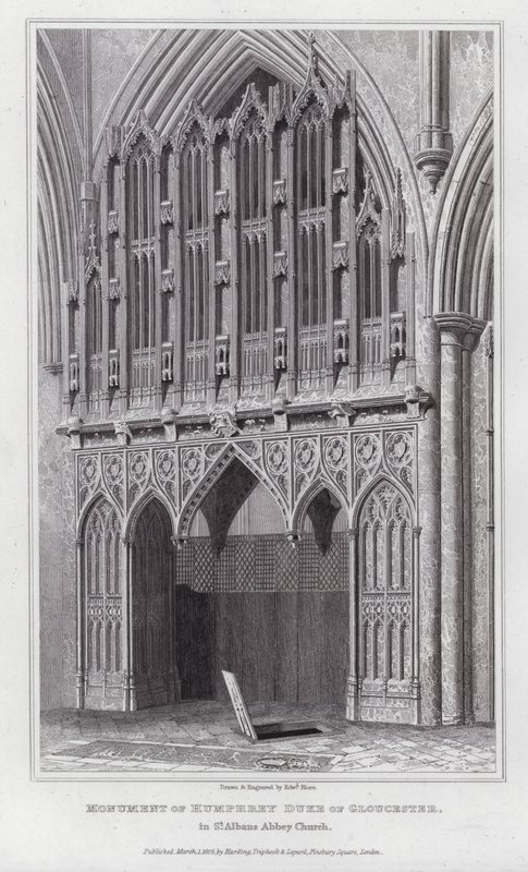 Monument for Humphrey Duke of Gloucester, i St Albans Abbey Church (gravering) af Edward Blore