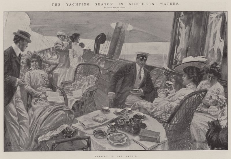Sejlersæsonen i de nordlige farvande (litografi) af Edward Cucuel