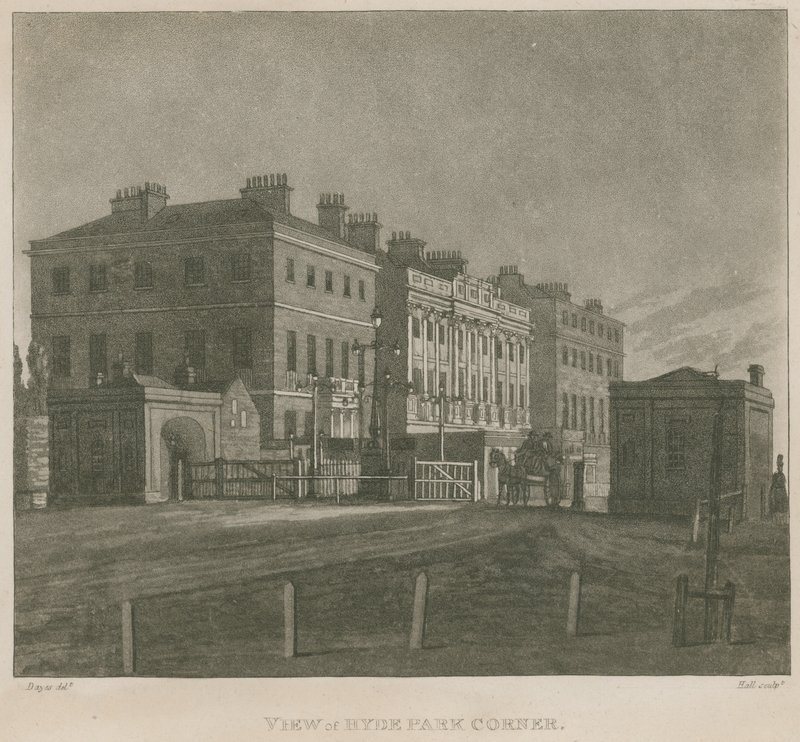 Hyde Park Turnpike, Hyde Park Corner, London af Edward Dayes
