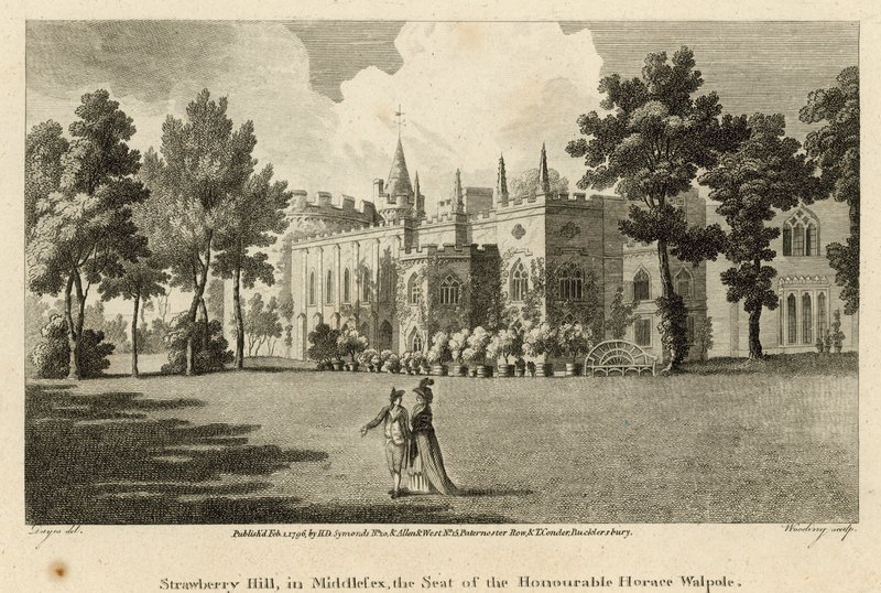 Strawberry Hill, Twickenham, London, sæde for den ærede Horace Walpole af Edward Dayes