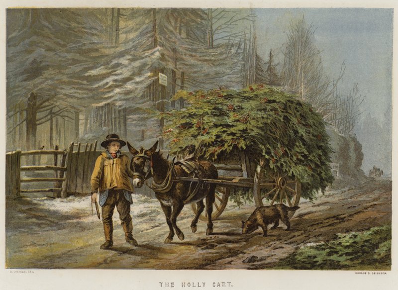 The Holly Cart (chromolitho) af Edward Duncan