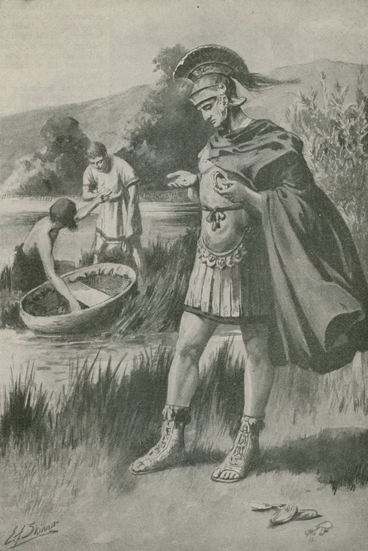 Cæsar på den lille skatteø (litografi) af Edward Frederick Skinner