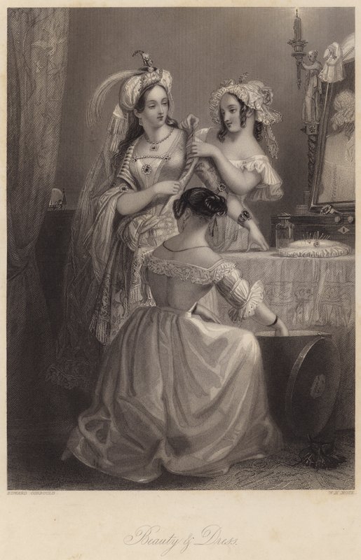 Skønhed og kjole (gravering) af Edward Henry (after) Corbould