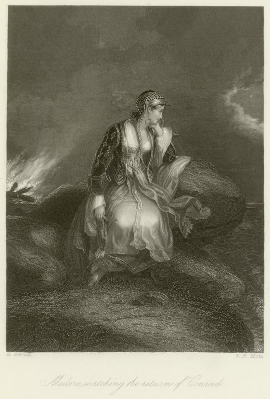 Medora ser Conrads tilbagevenden af Edward Henry Corbould