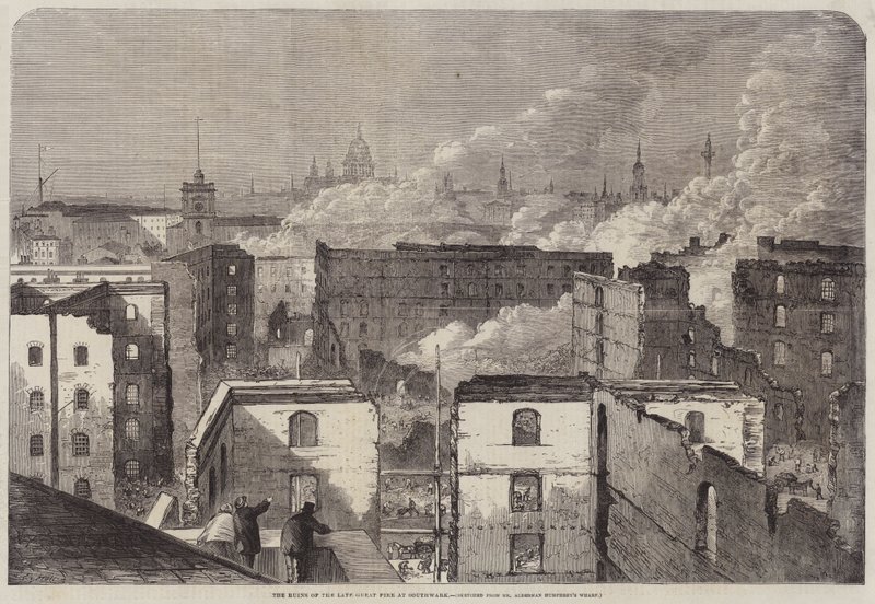 Ruinerne af den sene store brand i Southwark af Edward Hull