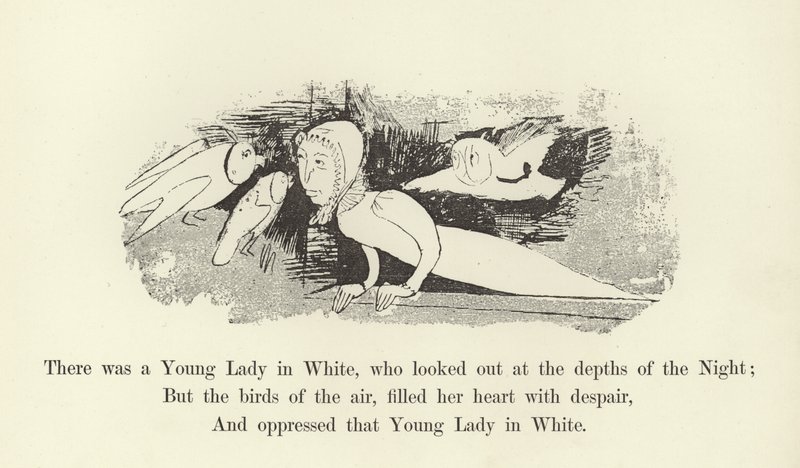Der var en ung dame i hvidt, som så ud i nattens dyb af Edward Lear