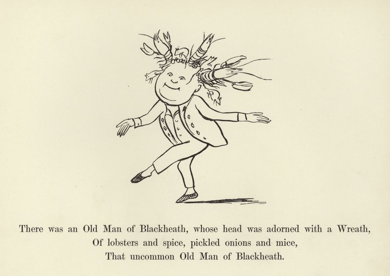 Der var en gammel mand fra Blackheath, hvis hoved var prydet med en krans af Edward Lear