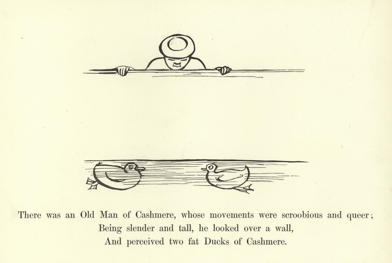 Der var en gammel mand fra Cashmere, hvis bevægelser var scroobious og queer af Edward Lear