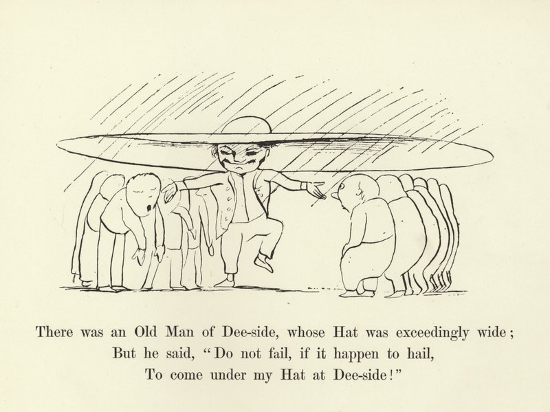 Der var en gammel mand fra Dee-side, hvis hat var overordentlig bred af Edward Lear