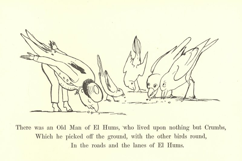 Der var en gammel mand fra El Hums, som ikke levede af andet end Crumbs af Edward Lear