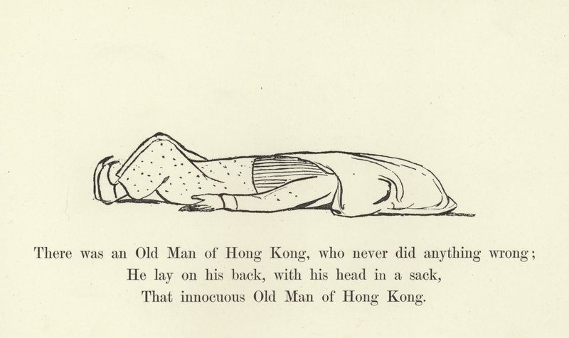 Der var en gammel mand fra Hong Kong, som aldrig gjorde noget forkert af Edward Lear