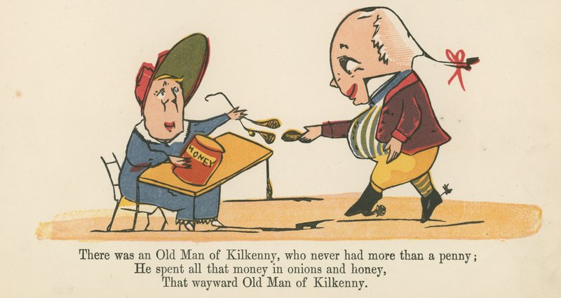 Der var en gammel mand fra Kilkenny, som aldrig havde mere end en penny, fra 