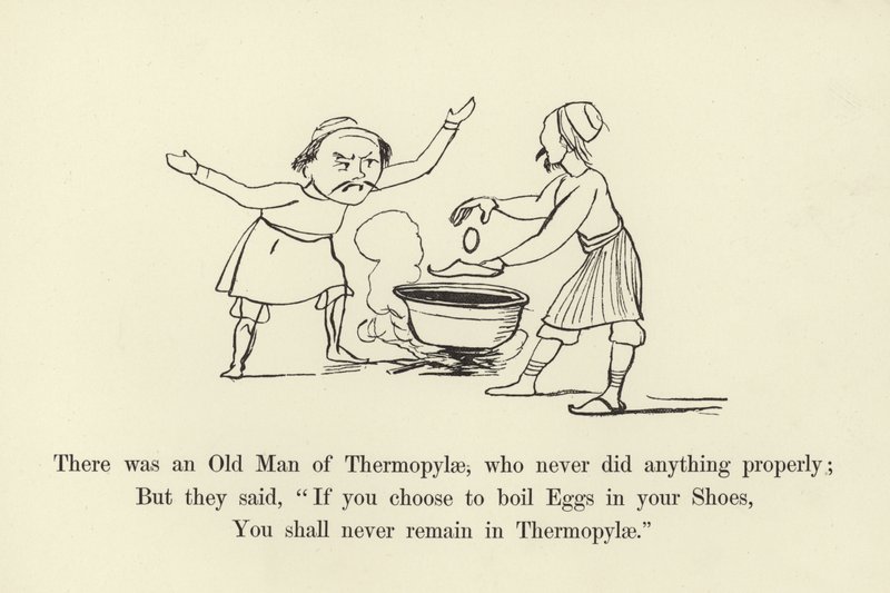 Der var en gammel mand fra Thermopylae, som aldrig gjorde noget ordentligt af Edward Lear