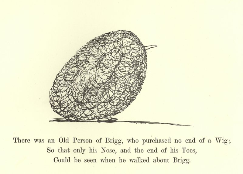Der var en gammel person fra Brigg, som købte ingen ende af en paryk af Edward Lear