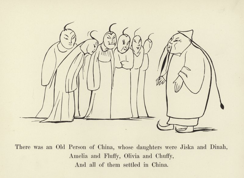 Der var en gammel person i Kina, hvis døtre var Jiska og Dinah af Edward Lear