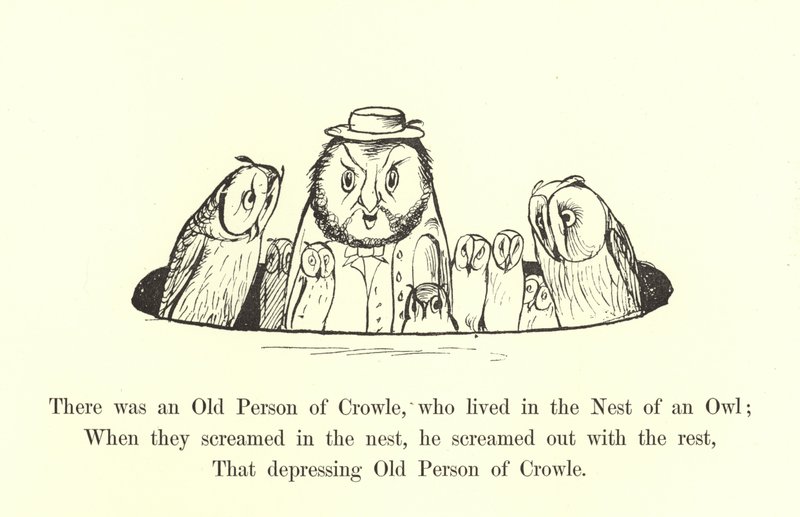 Der var en gammel person af Crowle, som boede i en ugles rede af Edward Lear