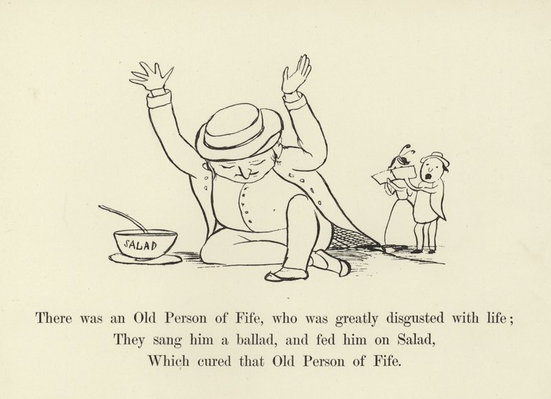 Der var en gammel person af Fife, som var meget væmmet af livet af Edward Lear