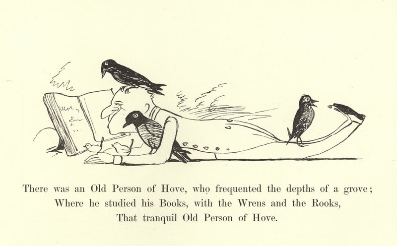 Der var en gammel person fra Hove, som frekventerede i dybet af en lund af Edward Lear