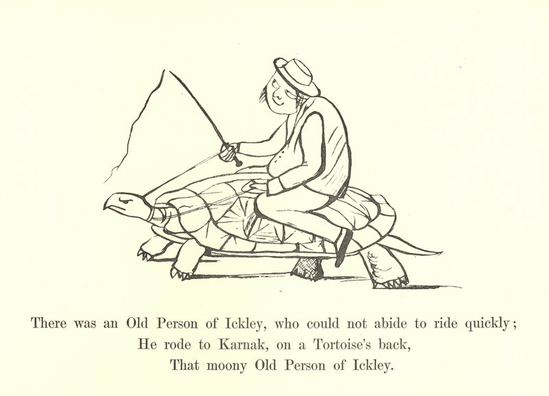 Der var en gammel person fra Ickley, som ikke kunne holde ud at ride hurtigt af Edward Lear
