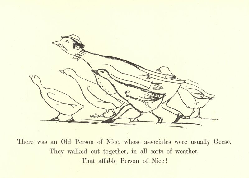 Der var en gammel person fra Nice, hvis venner normalt var gæs. af Edward Lear
