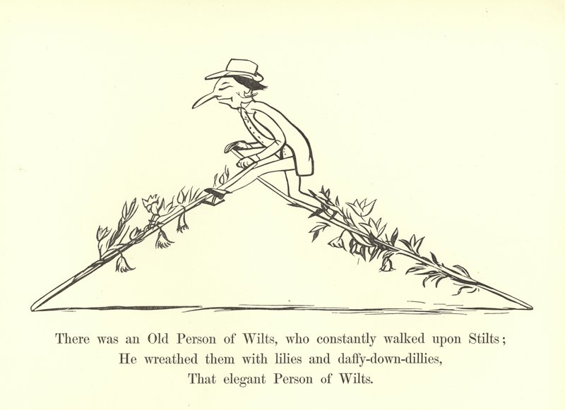 Der var en gammel person af visne, som konstant gik på stylter af Edward Lear