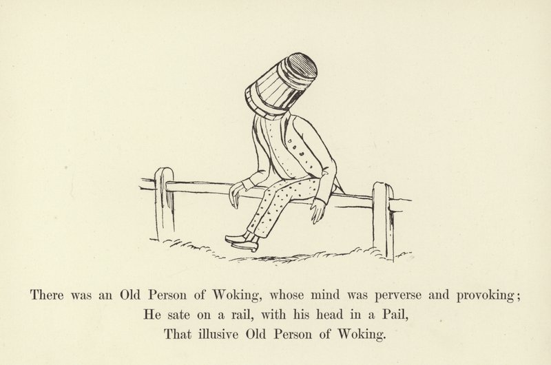 Der var en gammel Woking-person, hvis sind var pervers og provokerende af Edward Lear